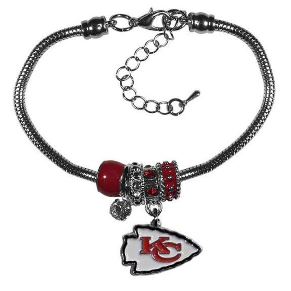 Siskiyou NFL Womens Kansas City Chiefs Euro Bead Bracelet